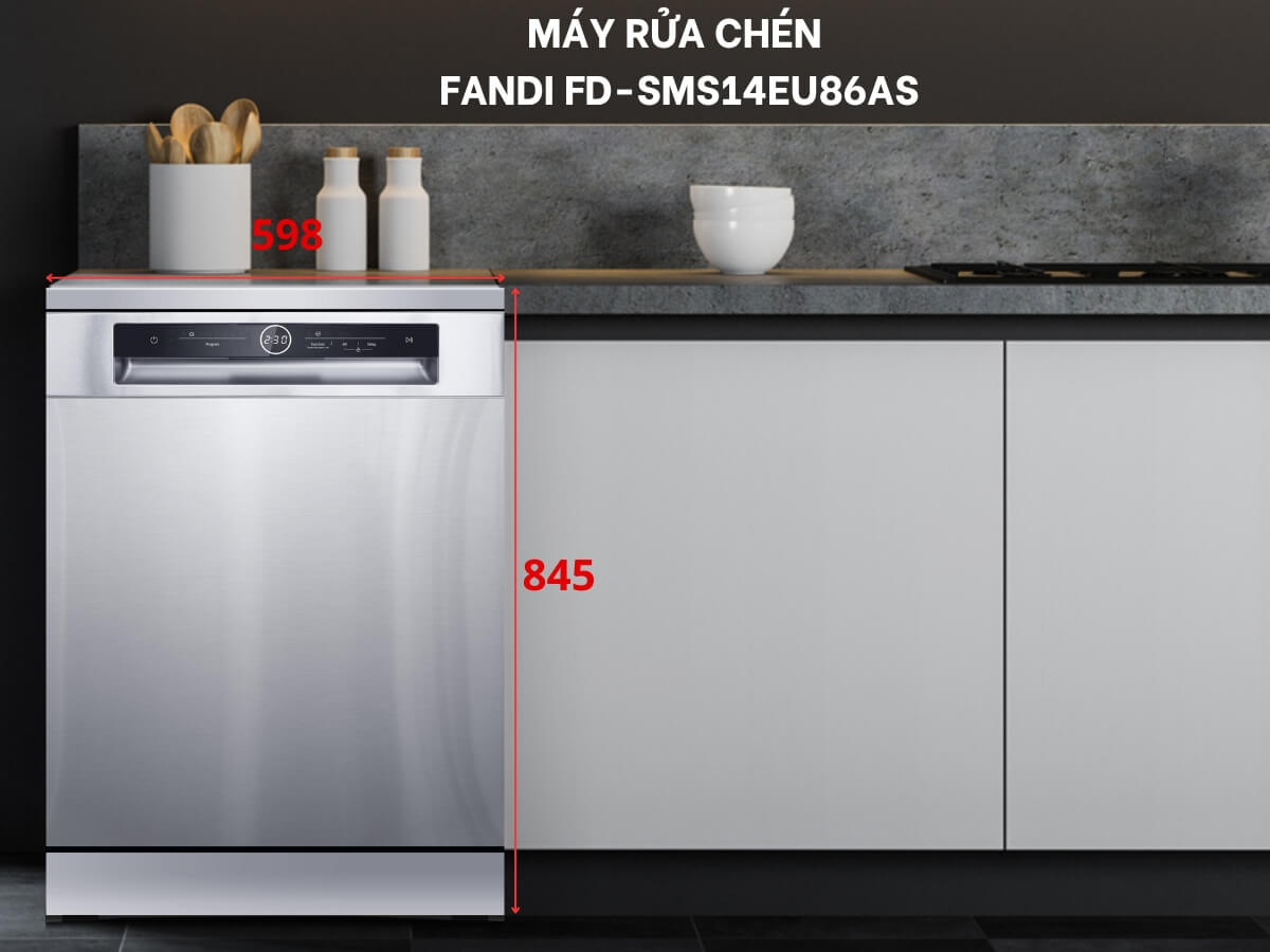 Máy rửa chén Fandi FD-SMS14EU86AS thiết kế độc lập sang trọng