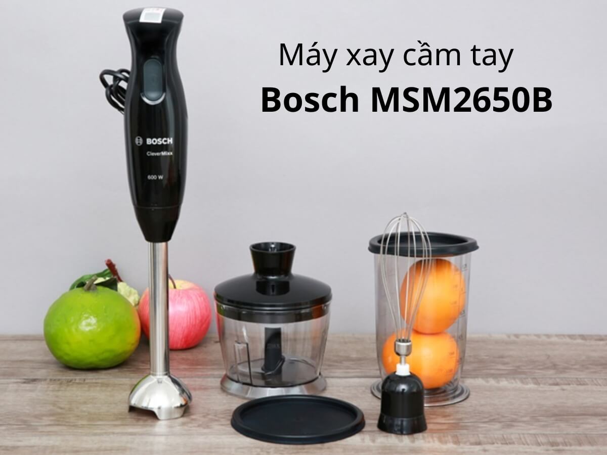 Máy xay cầm tay Bosch MSM2650B thiết kế nhỏ gọn, dễ sử dụng