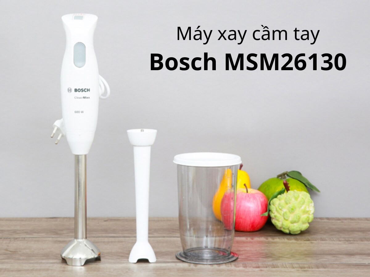 Máy xay cầm tay Bosch MSM26130 thiết kế nhỏ gọn, tiện lợi sử dụng
