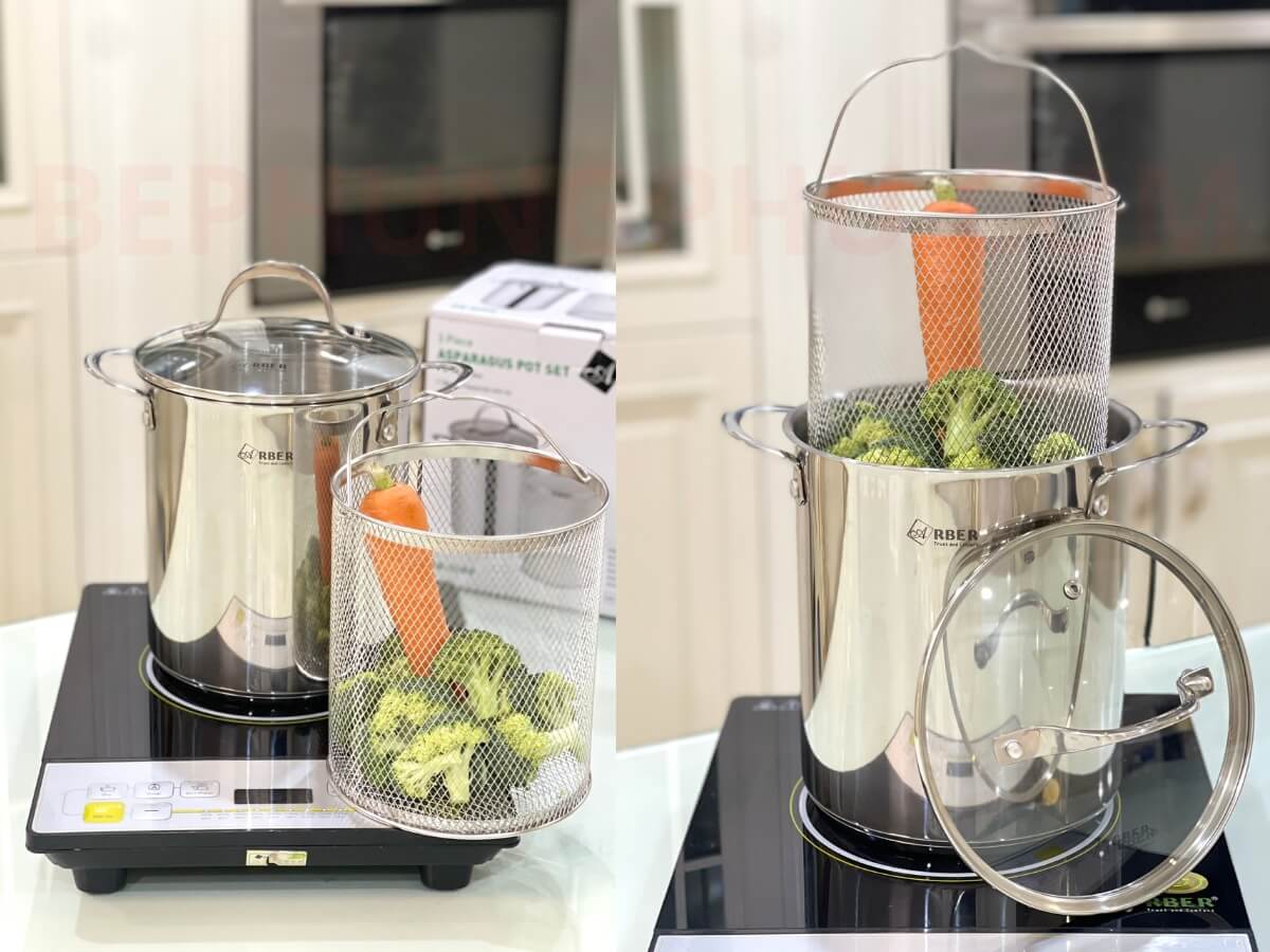 nồi chiên ngập dầu kèm giỏ inox Arber AN-03VH