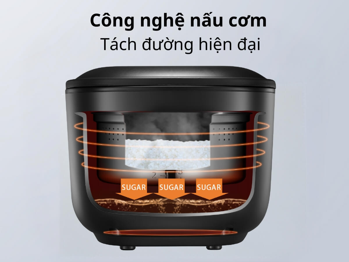 Công nghệ nấu cơm tách đường hiện đại