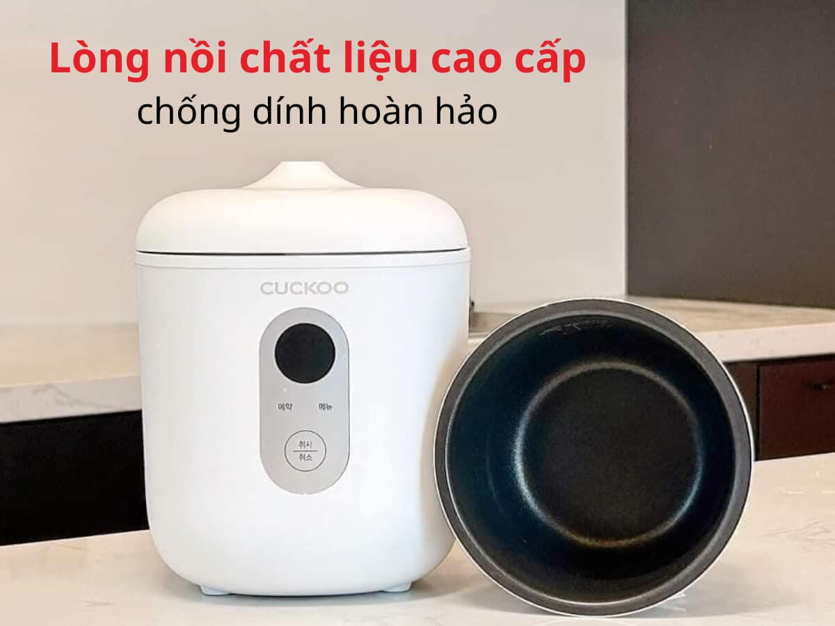 Lòng nồi chất liệu cao cấp, chống dính hoàn hảo
