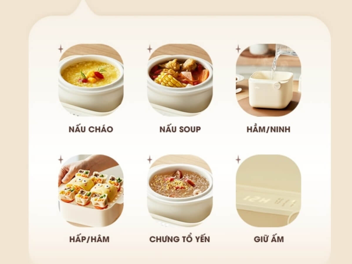 6 chế độ nấu tự động