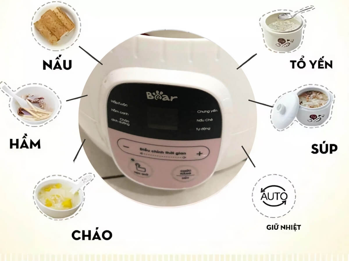 6 chế độ nấu tự động