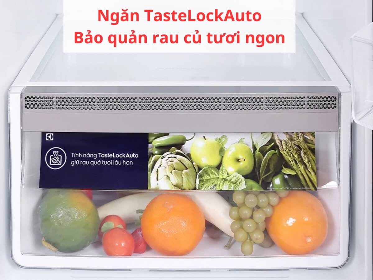 Ngăn TasteLockAuto bảo quản rau củ tươi ngon lâu hơn