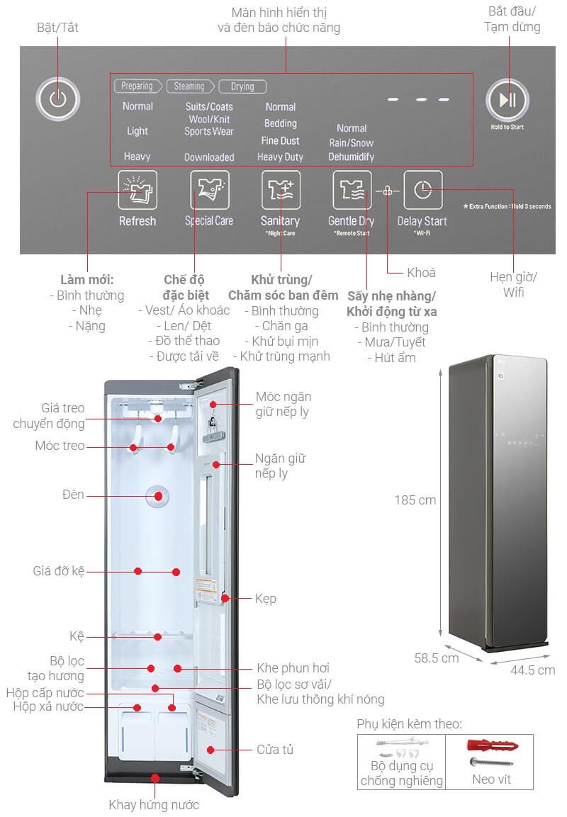 Tủ chăm sóc quần áo thông minh LG Styler S3MFC