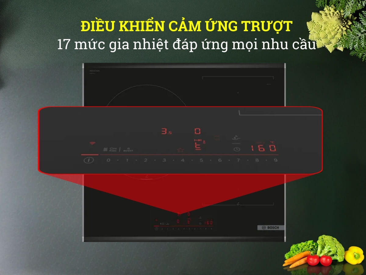 17 mức gia nhiệt đáp ứng nhu cầu nấu nướng đa dạng