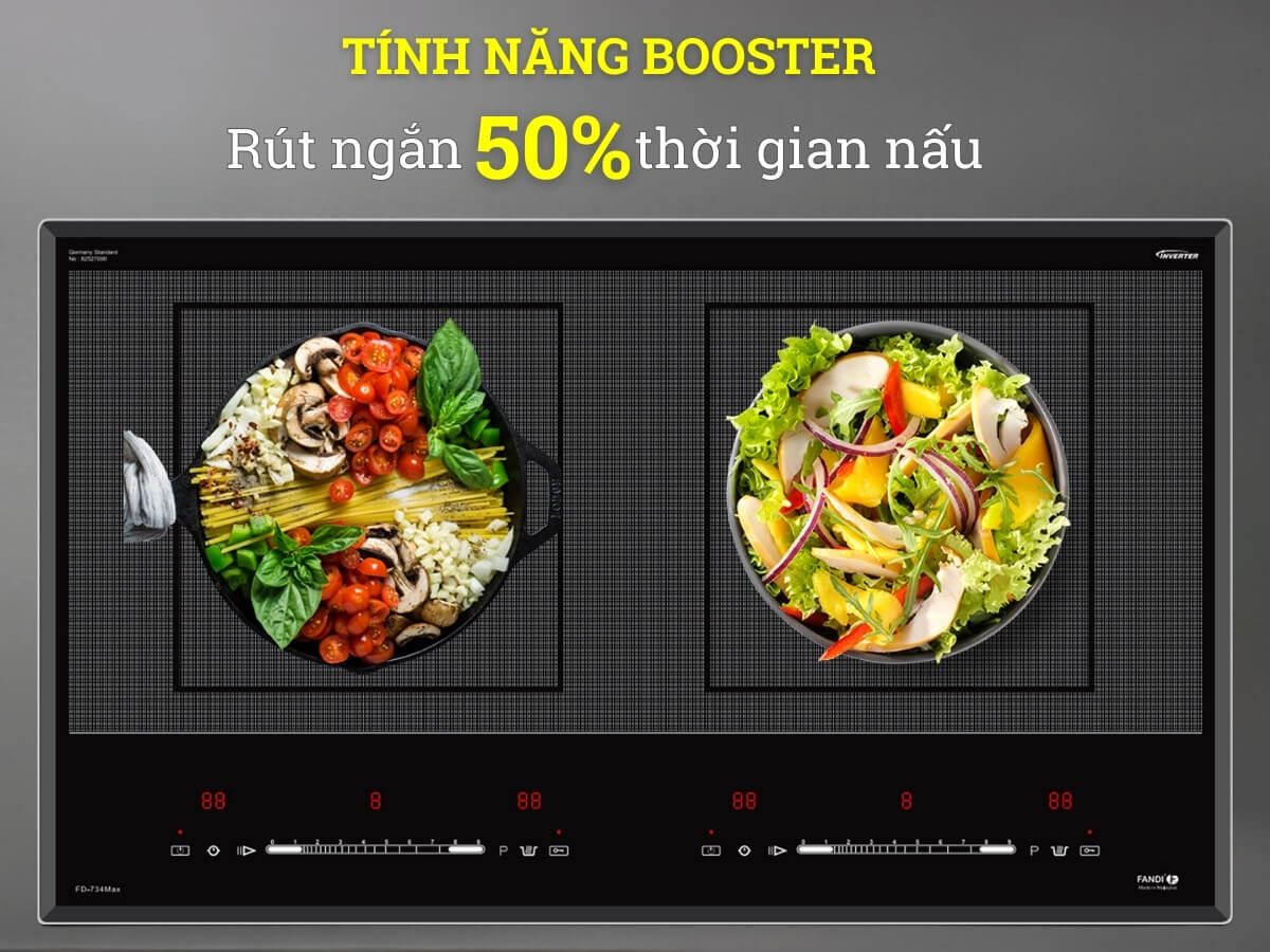 Gia nhiệt nhanh Booster giúp nấu nướng nhanh chóng