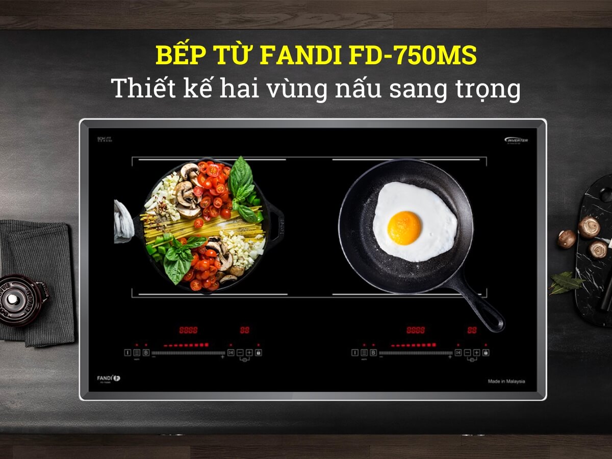 Bếp từ Fandi FD-750Ms thiết kế lắp âm hiện đại, sang trọng