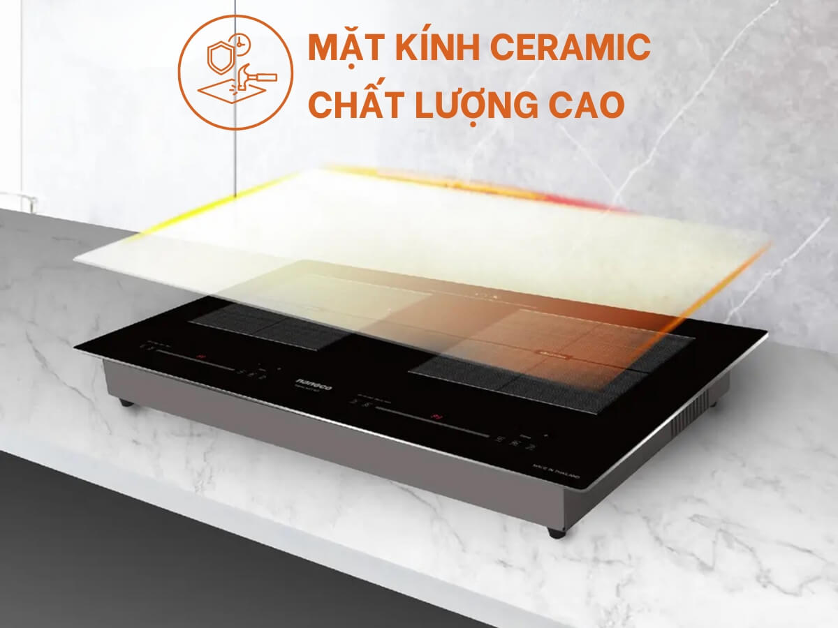 Bếp từ Nanoco NICL482 sử dụng mặt kính Ceramic chất lượng cao