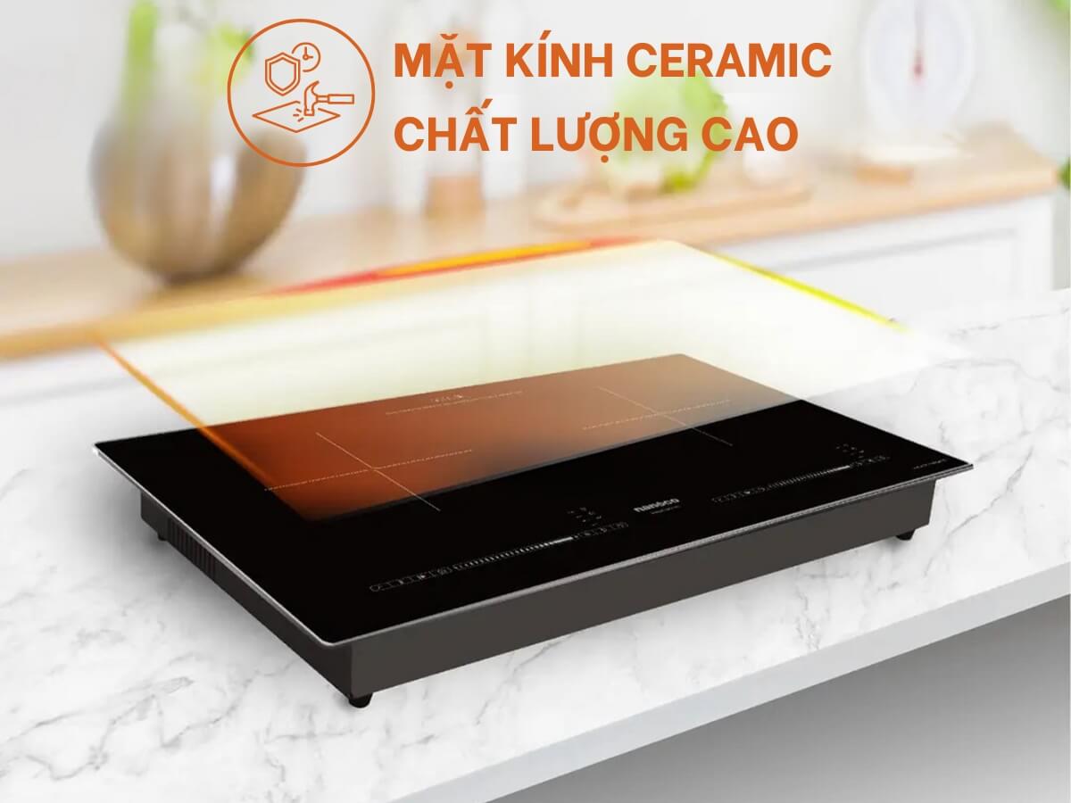 Bếp từ Nanoco NICL483 sử dụng mặt kính Ceramic chất lượng cao