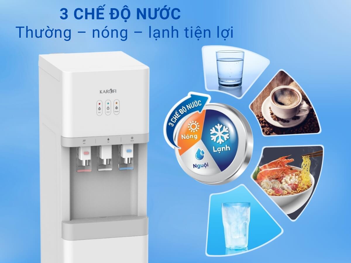 3 chế độ nước thường - nóng - lạnh tiện lợi