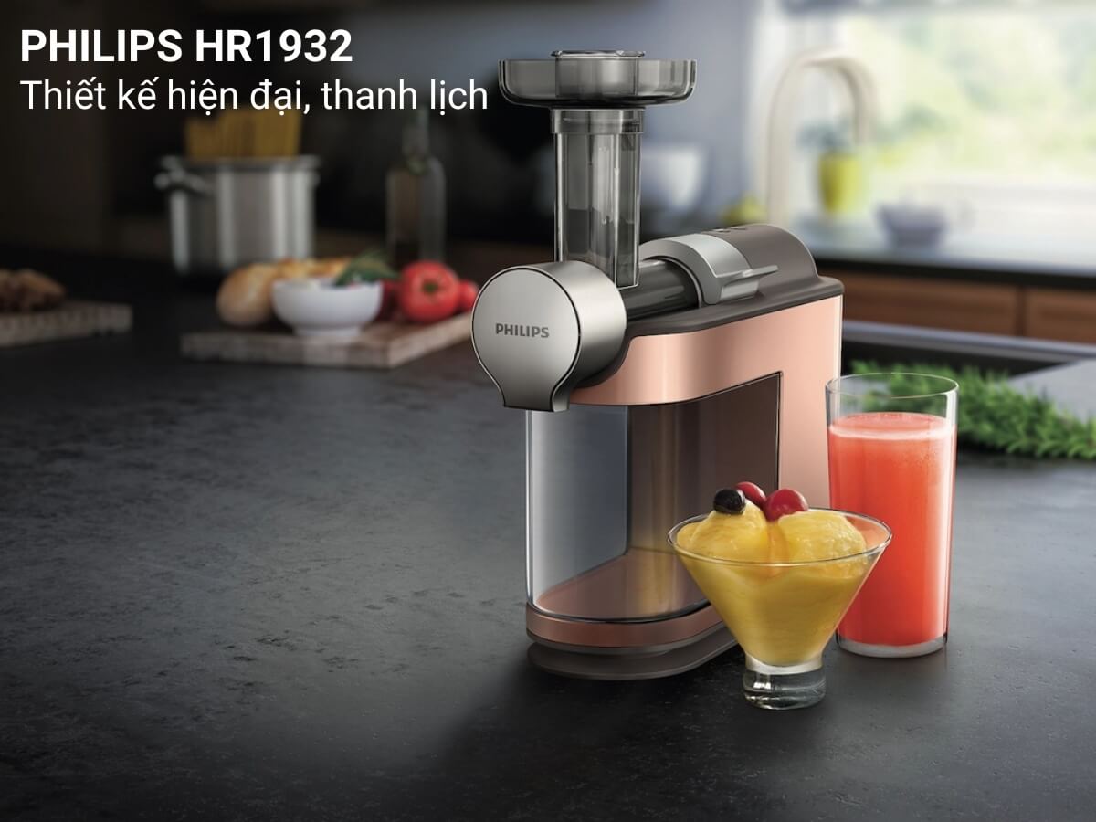 Máy ép chậm Philips HR1932 thiết kế hiện đại, thanh lịch