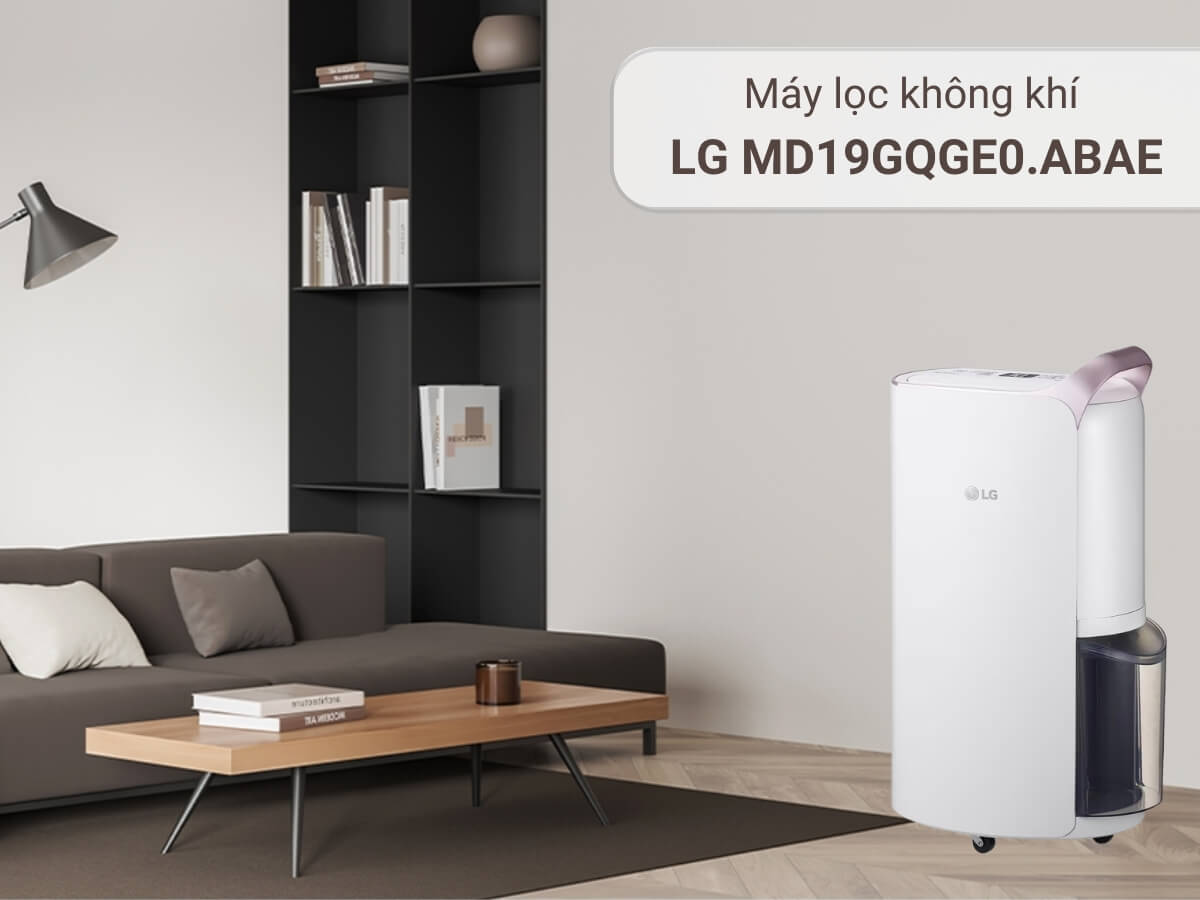 Máy hút ẩm LG MD19GQGE0.ABAE thiết kế sang trọng, tiện lợi