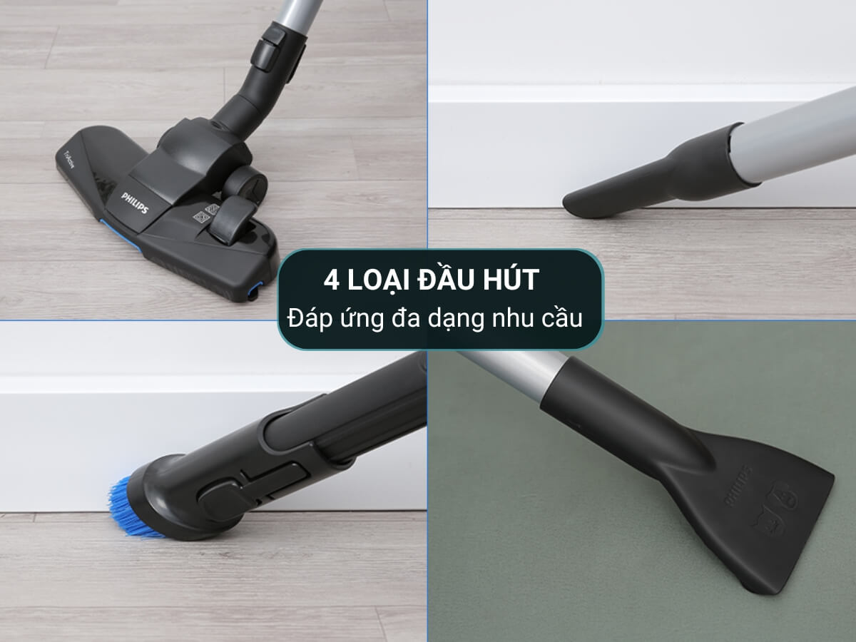 Đa dạng đầu hút, làm sạch toàn diện
