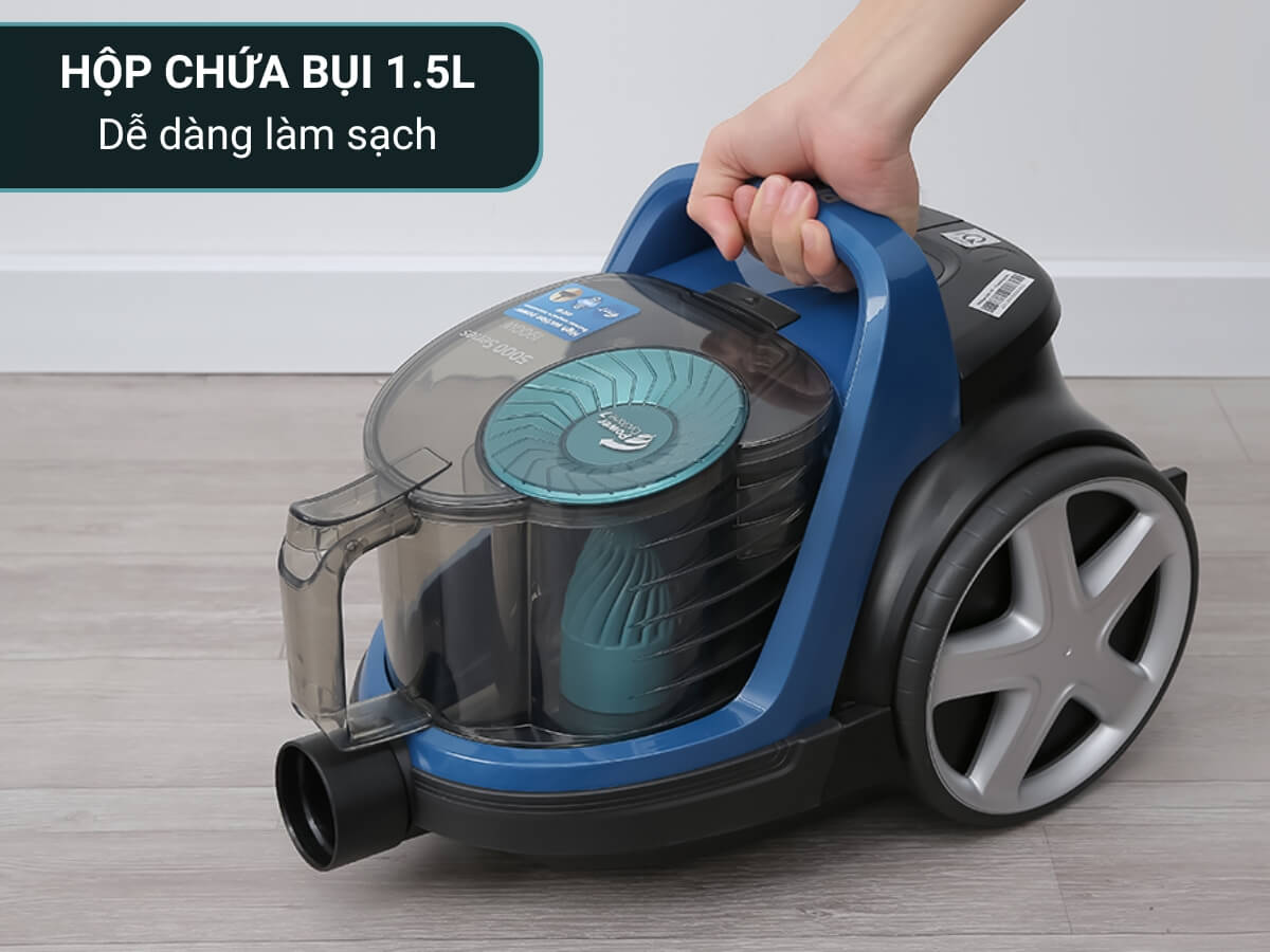 Hộp chứa bụi 1.5L, dễ dàng làm sạch