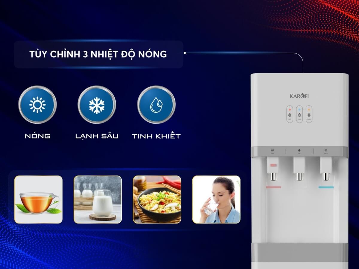 3 chế độ nước, 3 vòi lấy nước tiện lợi