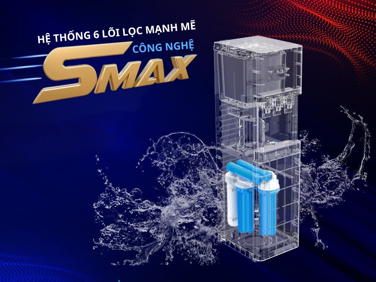 Hệ thống 6 lõi lọc cho hiệu suất lọc tối ưu