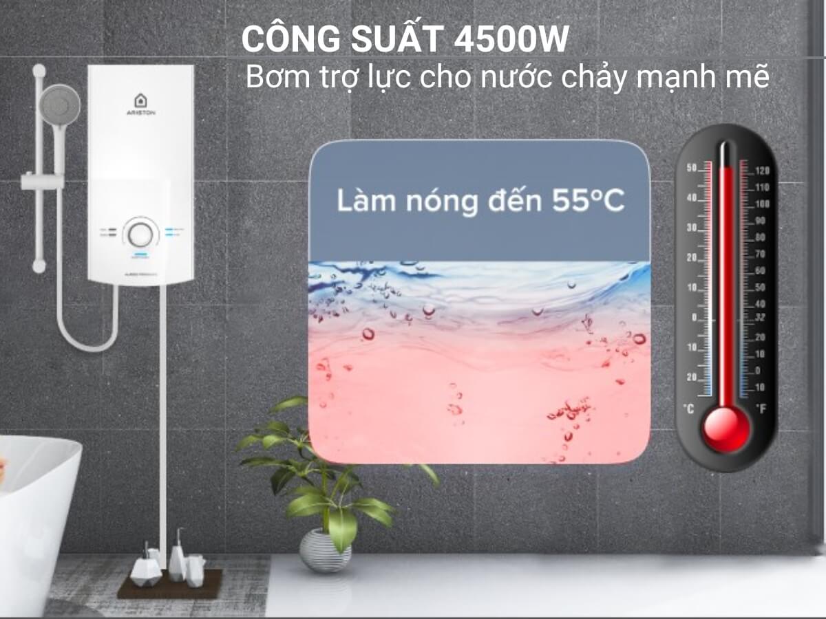 Công suất 4500W cho khả năng làm nóng nhanh