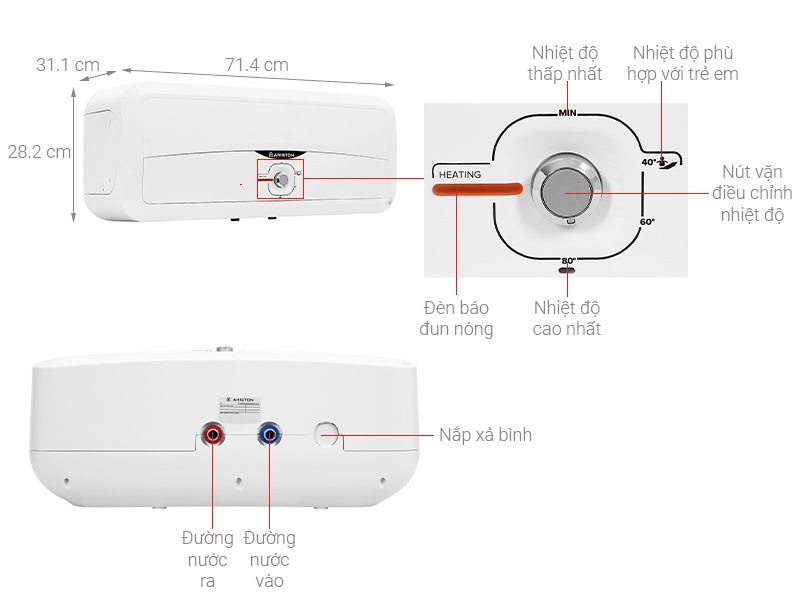 Máy nước nóng Ariston SL2 20 R 2.5FE - MT