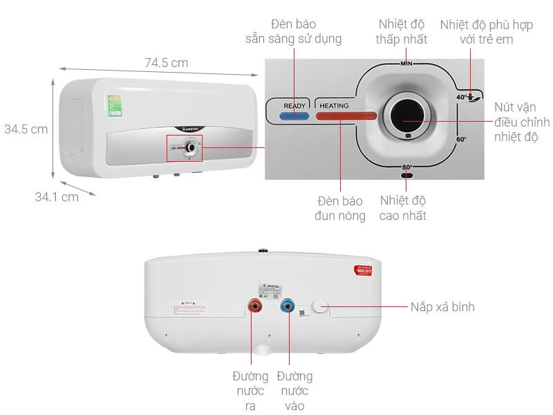 máy nước nóng ariston sl2 30 rs dmx 2.5 fe