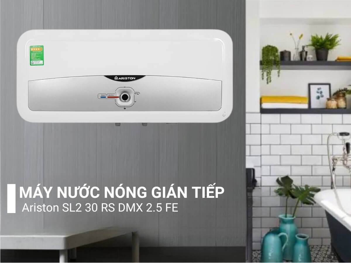 Máy nước nóng Ariston SL2 20 RS 2.5 FE thiết kế hiện đại, gắn tường tiện lợi