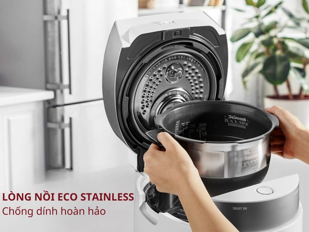 Lòng nồi chất liệu cao cấp, chống dính hoàn hảo