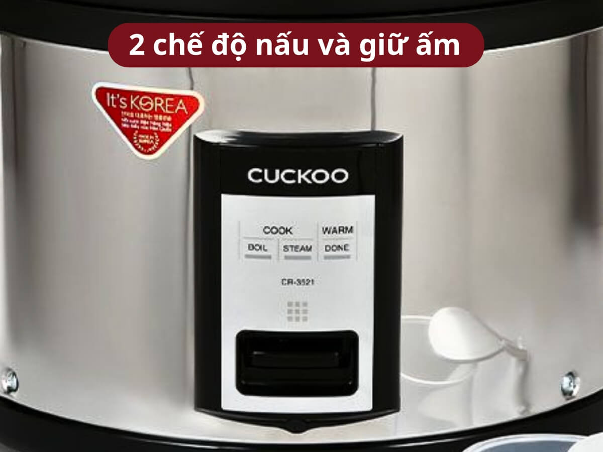 2 chế độ nấu và giữ ấm