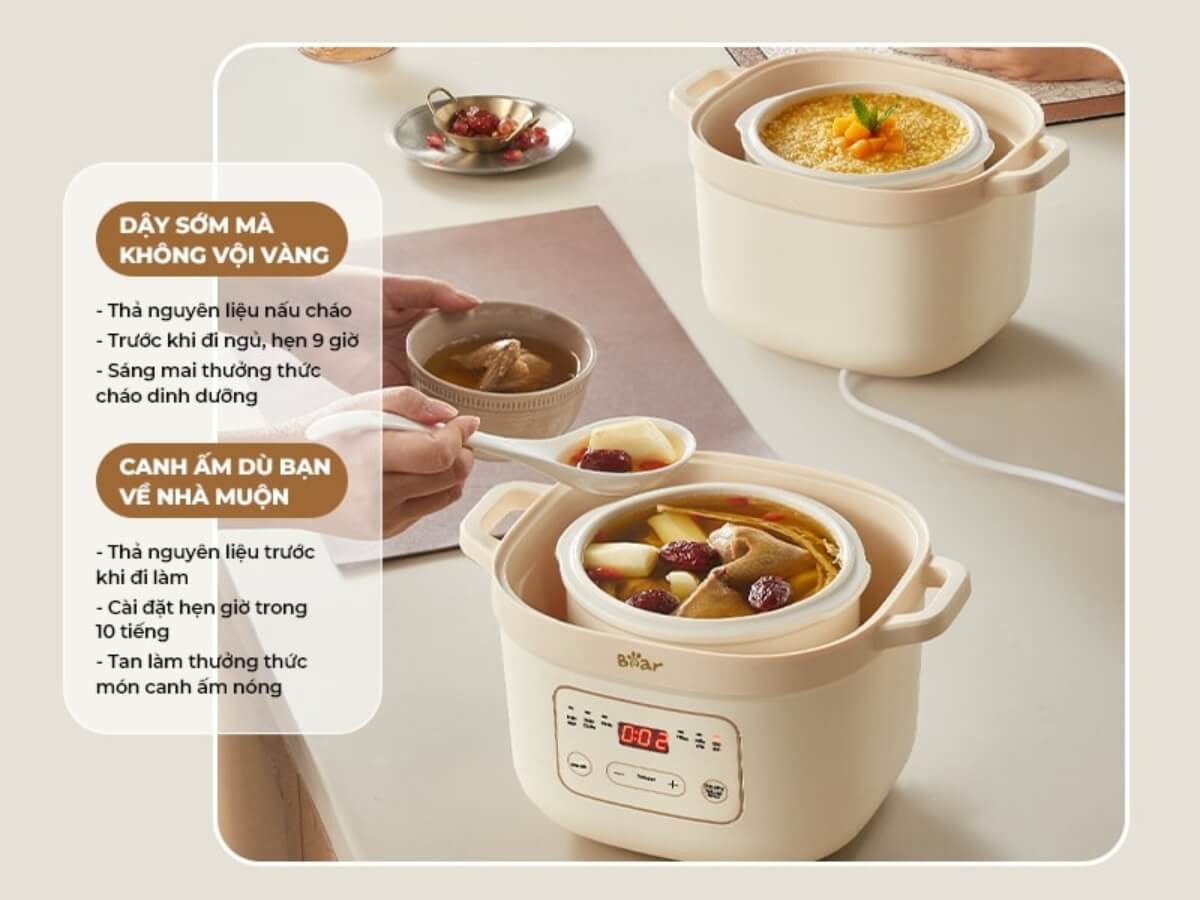 Tính năng hẹn giờ nấu linh hoạt