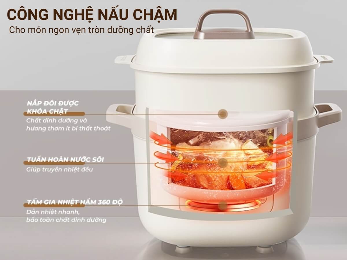 Công nghệ nấu chậm cho món ngon vẹn tròn dưỡng chất