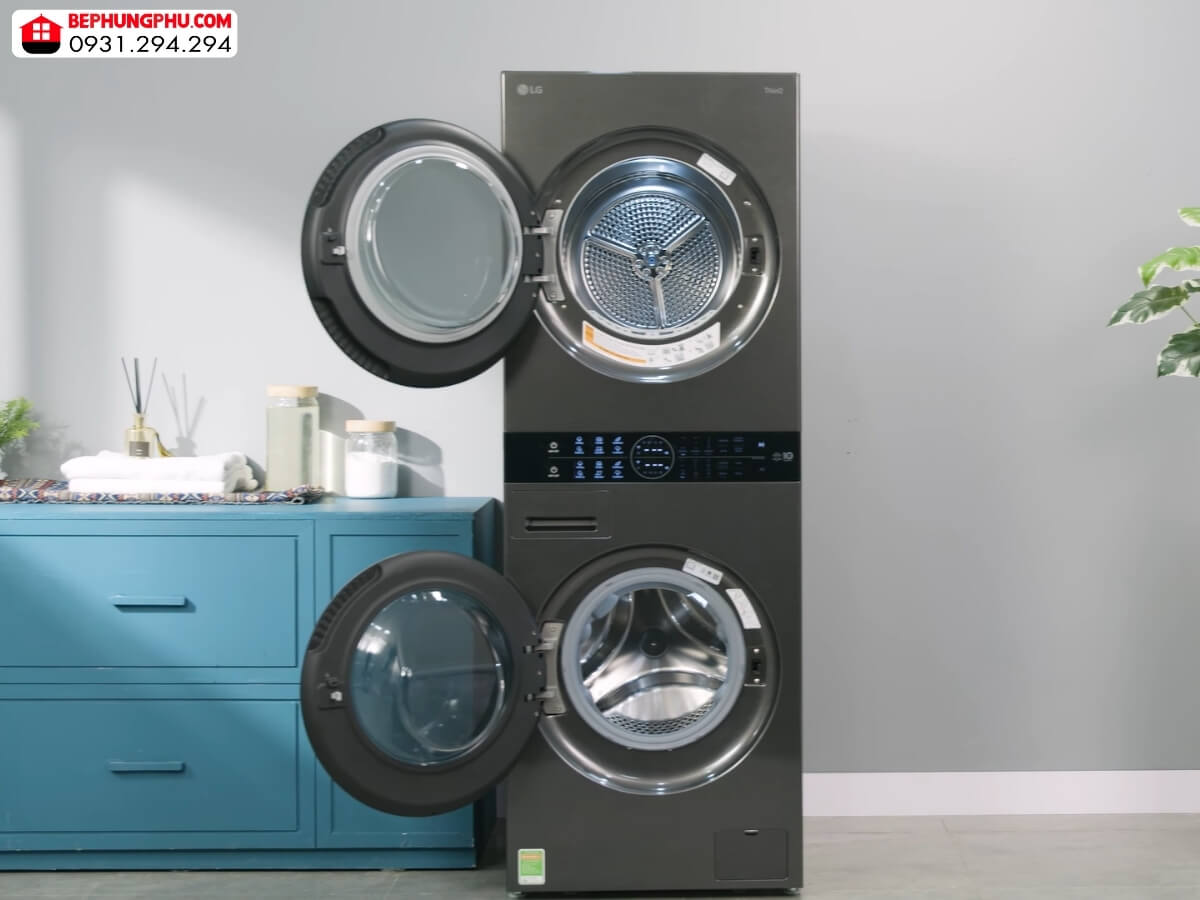 Tháp giặt sấy LG WT1410NHB thiết kế độc đáo