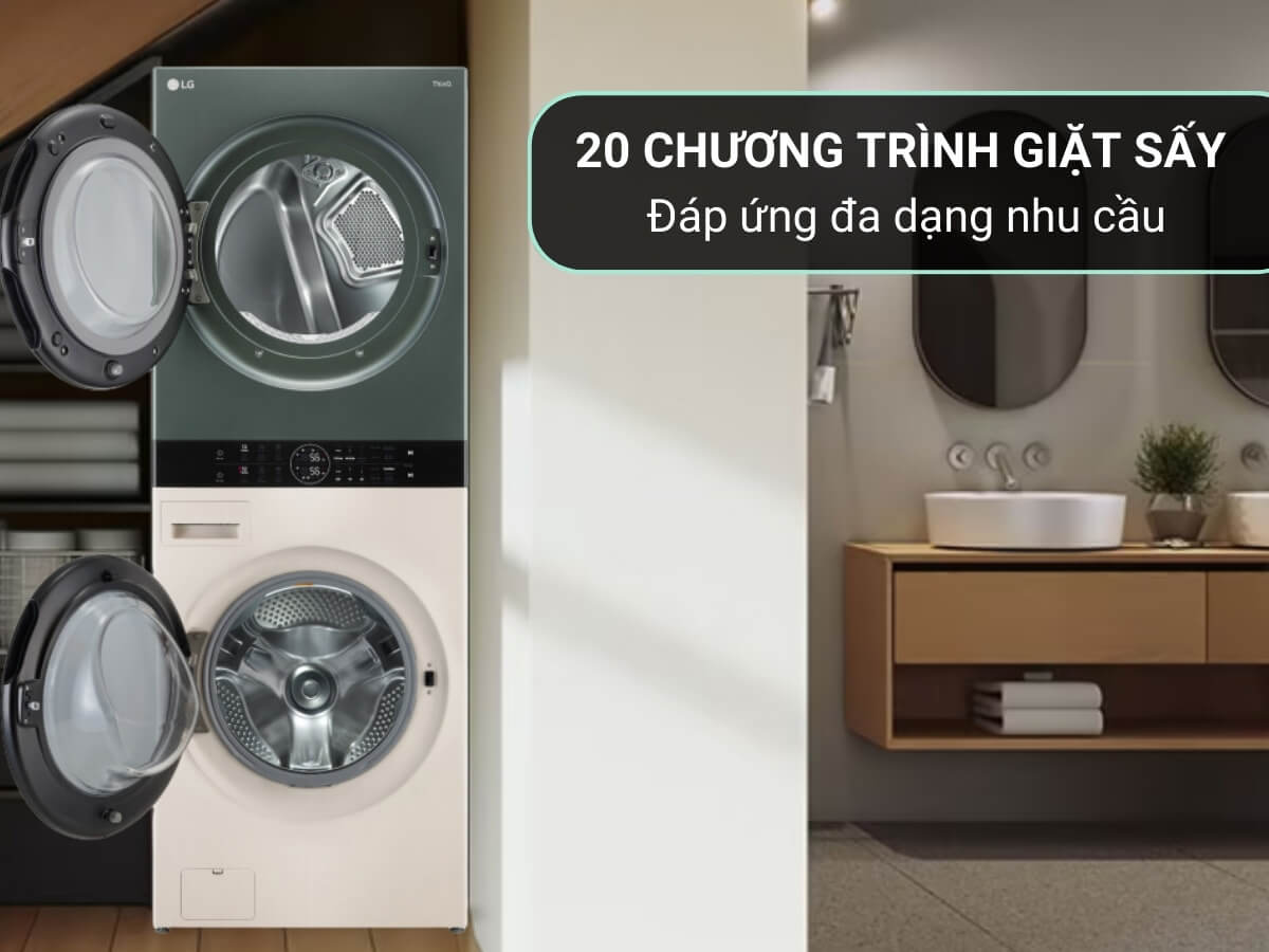 Đa dạng chương trình giặt sấy