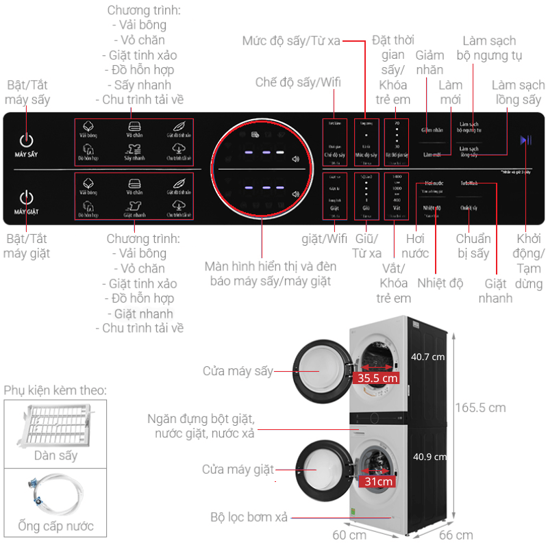 Tháp giặt sấy LG WT1410NHE