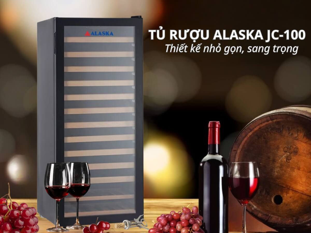 Tủ rượu Alaska JC-100 thiết kế nhỏ gọn, sang trọng