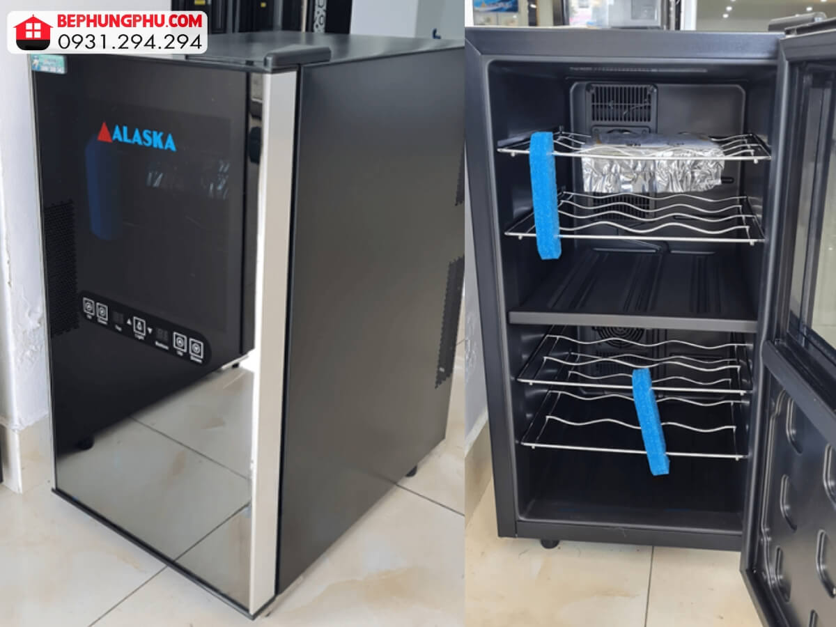 Mặt bên tủ rượu Alaska JC-18T