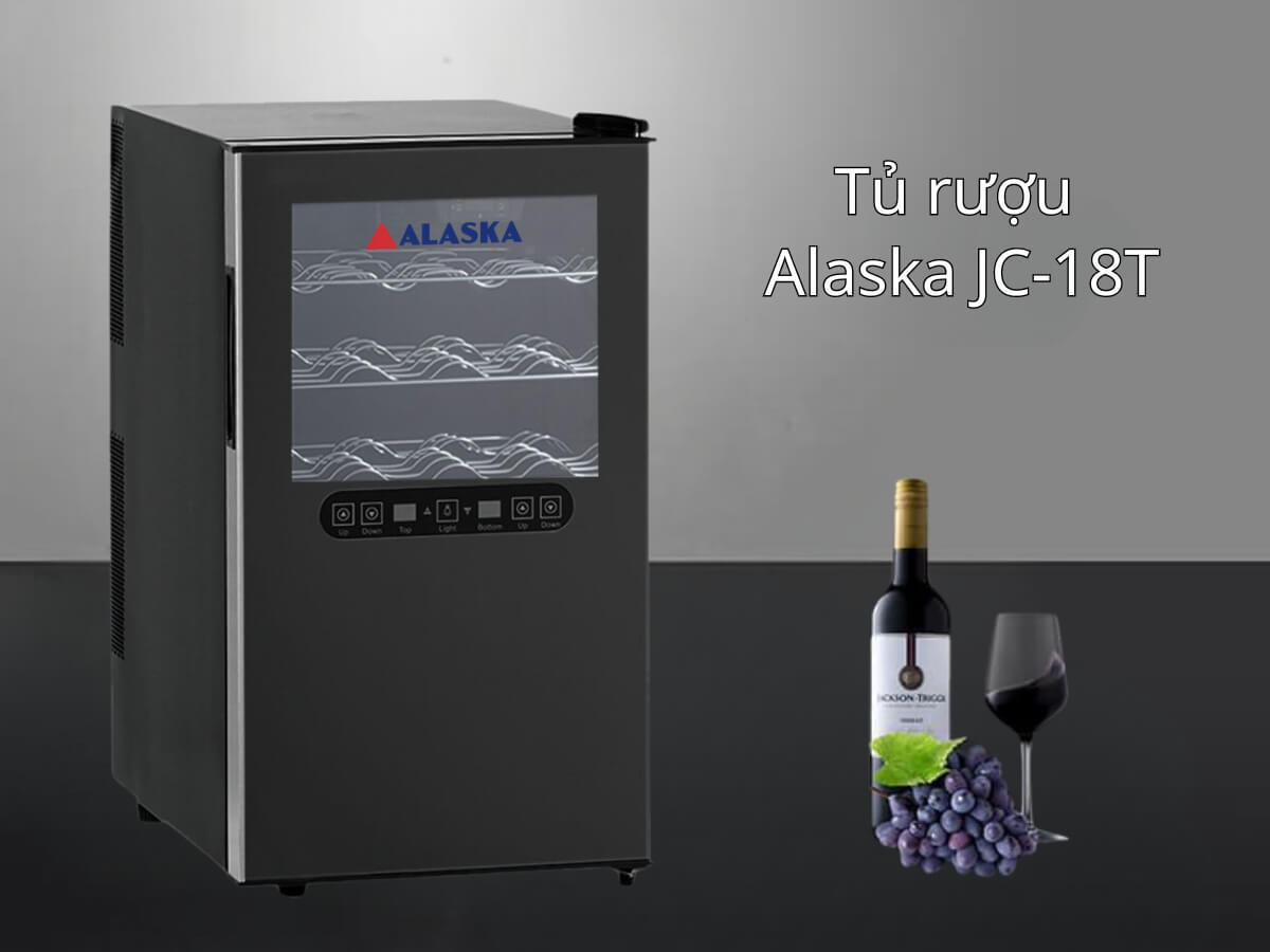 Tủ rượu Alaska JC-18T thiết kế nhỏ gọn, sang trọng
