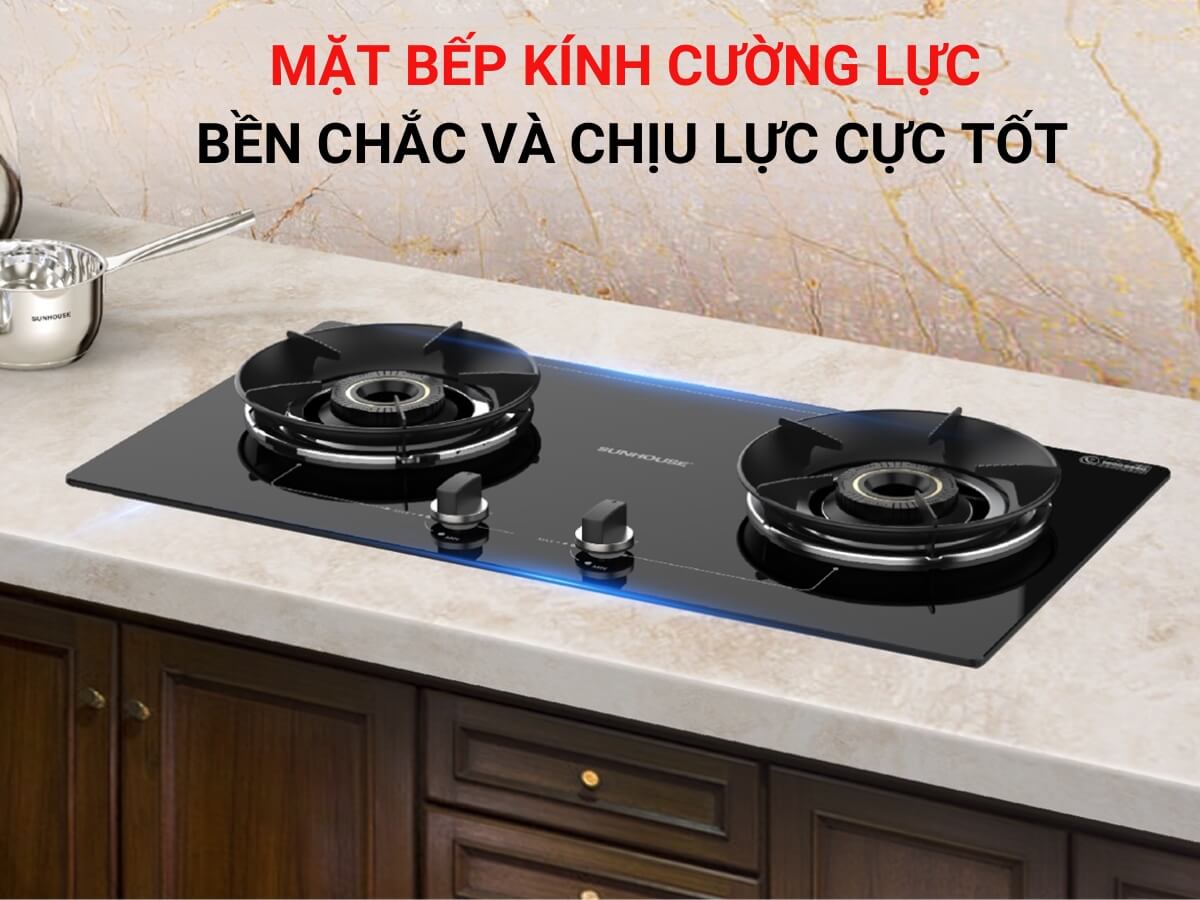 Mặt bếp kính cường lực bền chắc
