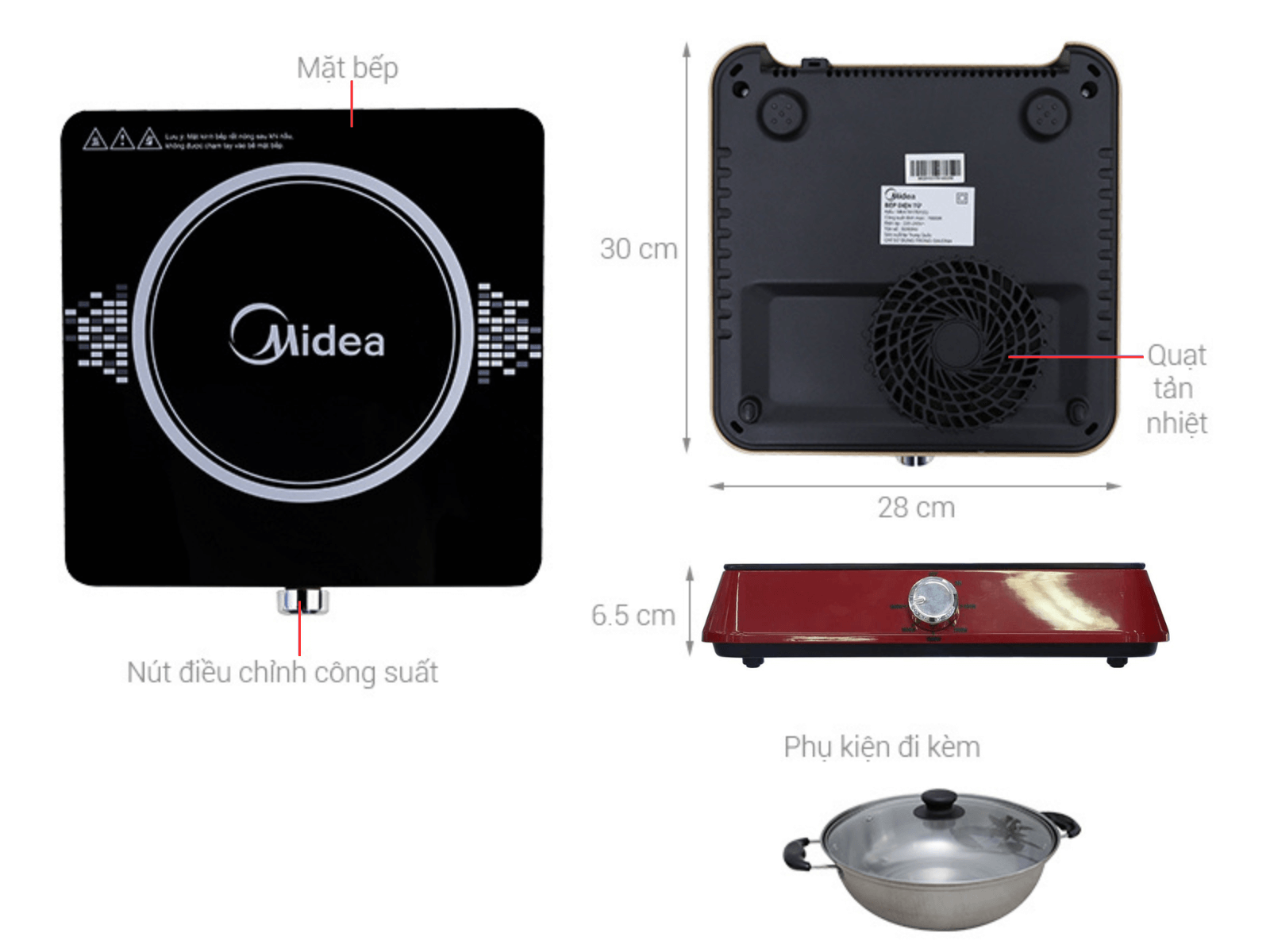 bếp từ midea mi-k1917ef (đỏ)