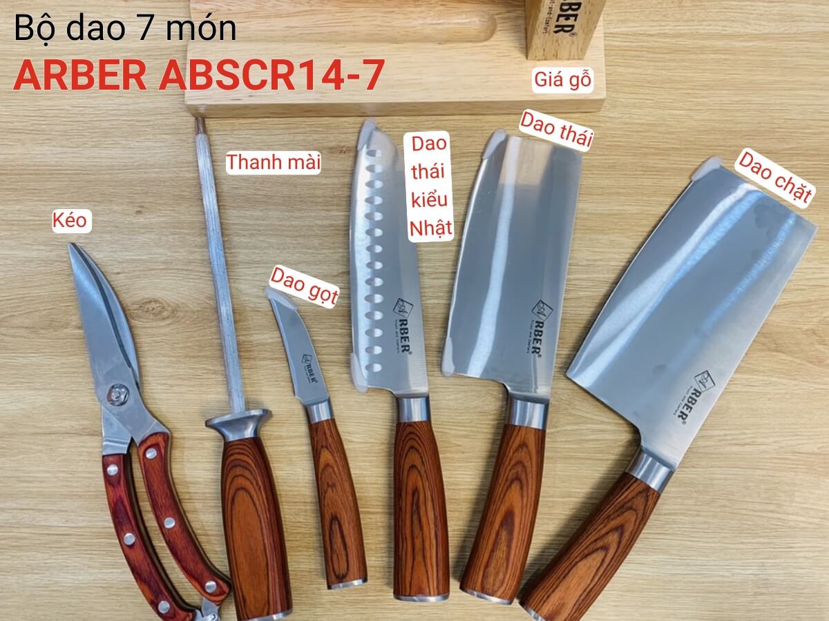 Bộ dao ABSCR14-7 7 món đa năng, thiết kế sang trọng