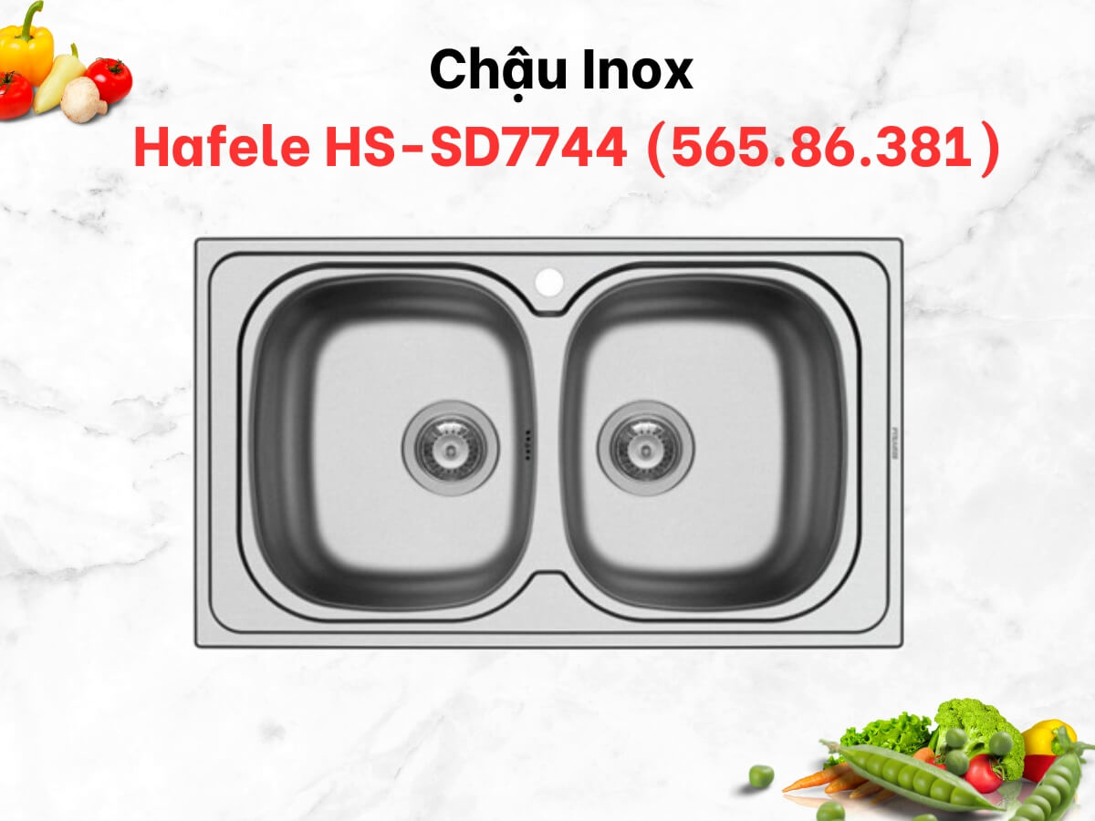 chậu inox hafele hs-sd7744 (565.86.381)