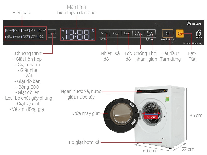 Máy giặt Whirlpool FWEB9002FW