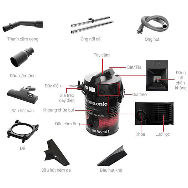máy hút bụi công nghiệp panasonic mc-yl631rn46