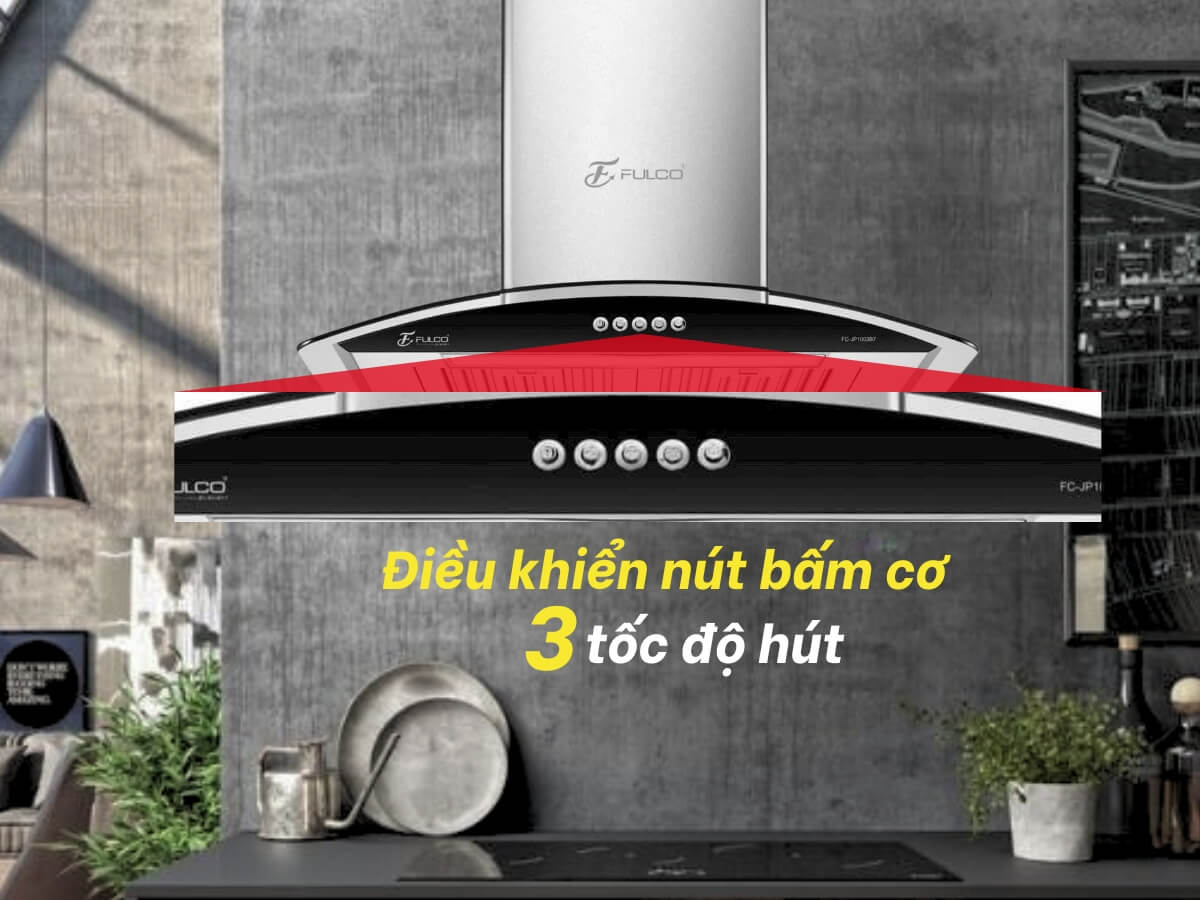Điều khiển nút bấm cơ 3 tốc độ hút