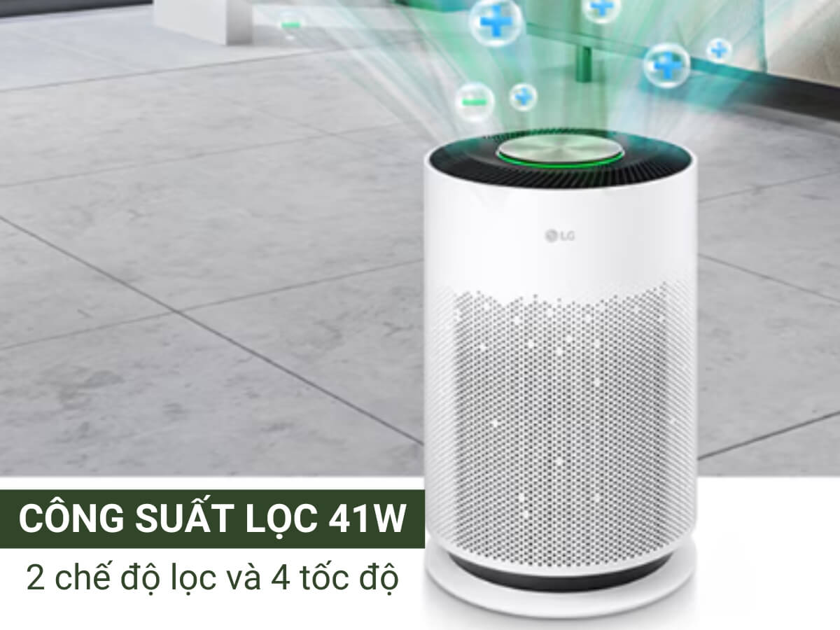 Công suất lọc 41W, 2 chế độ lọc và 4 tốc độ lọc