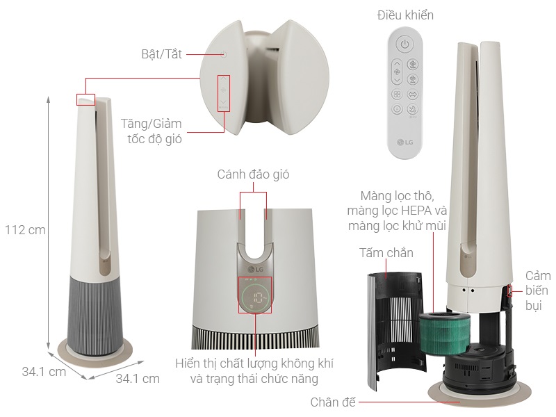 Máy lọc không khí LG FS15GPBK0