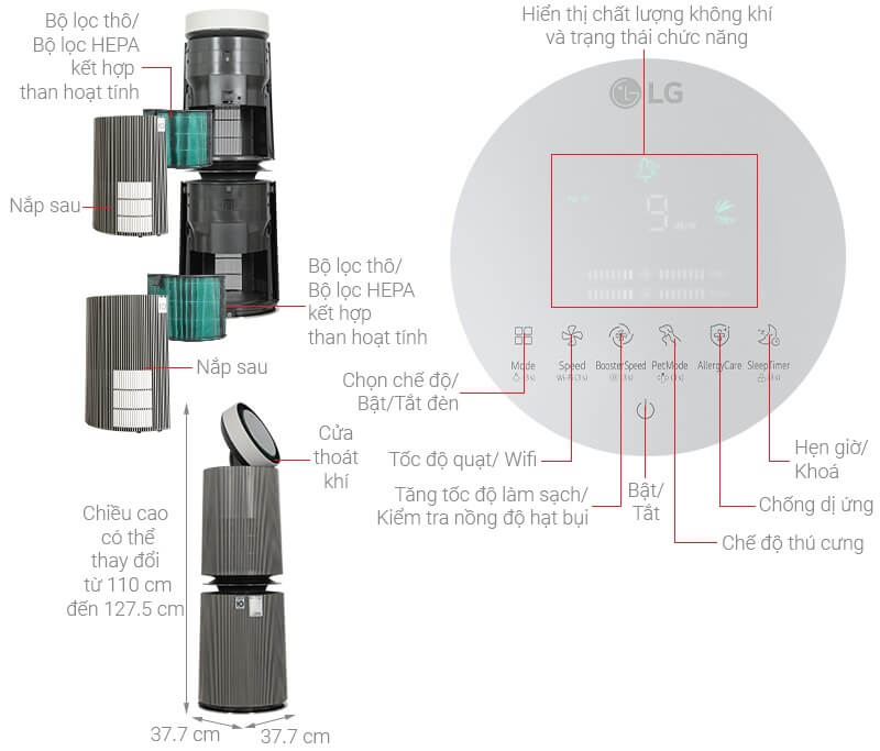 Máy lọc không khí LG PuriCare AS10GDBY0
