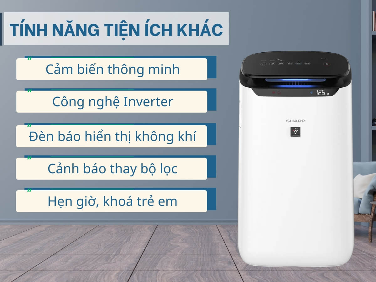máy lọc không khí sharp fp-j60e-w