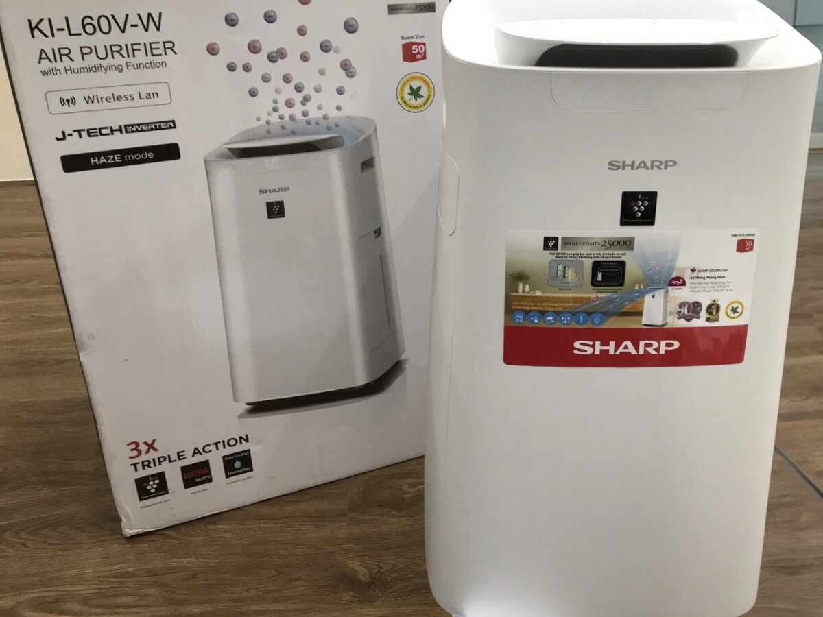 máy lọc không khí và tạo ẩm sharp ki-l60v-w