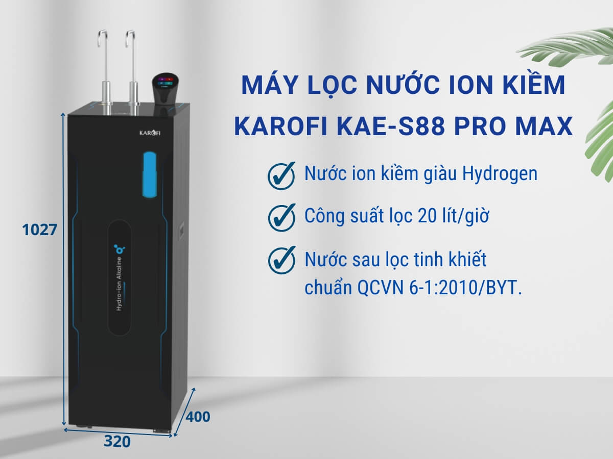 máy lọc nước ion kiềm karofi kae-s88 pro max