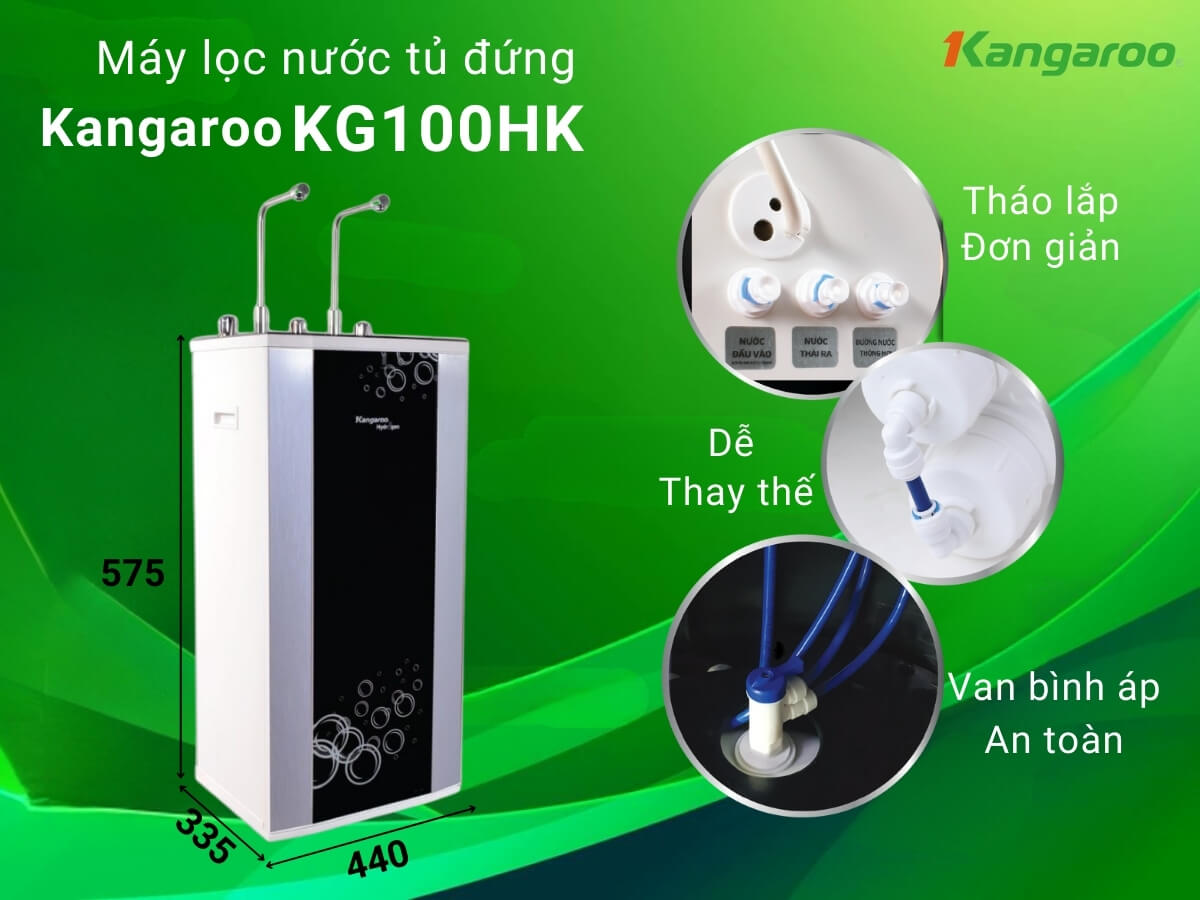 Máy lọc nước Kangaroo KG100HK thiết kế hiện đại, sang trọng